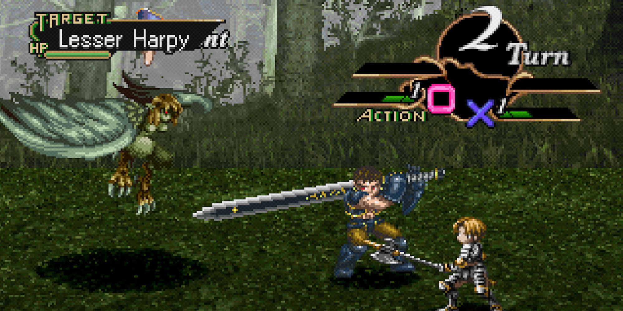 Fighting a battle in Valkyrie Profile