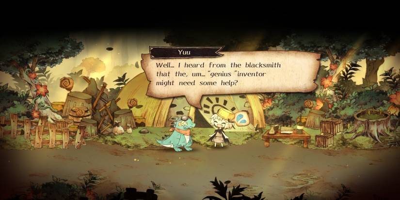 Talking to an NPC in The Cruel King and the Great Hero