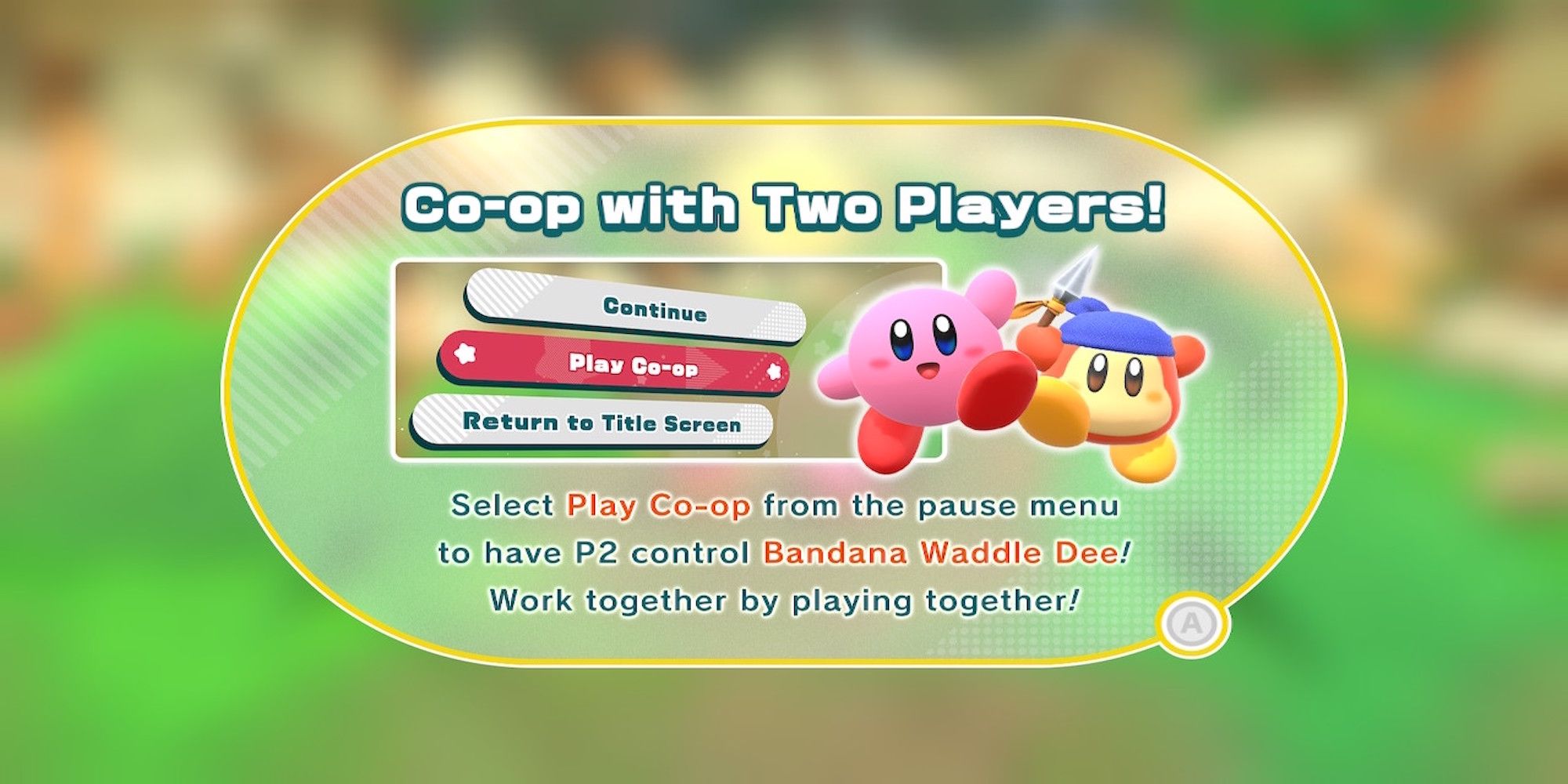 Меню совместной игры в Kirby and the Forgotten Land