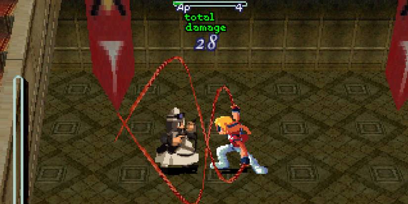 Fighting a battle in Xenogears