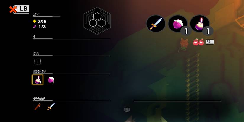 The item menu in Tunic