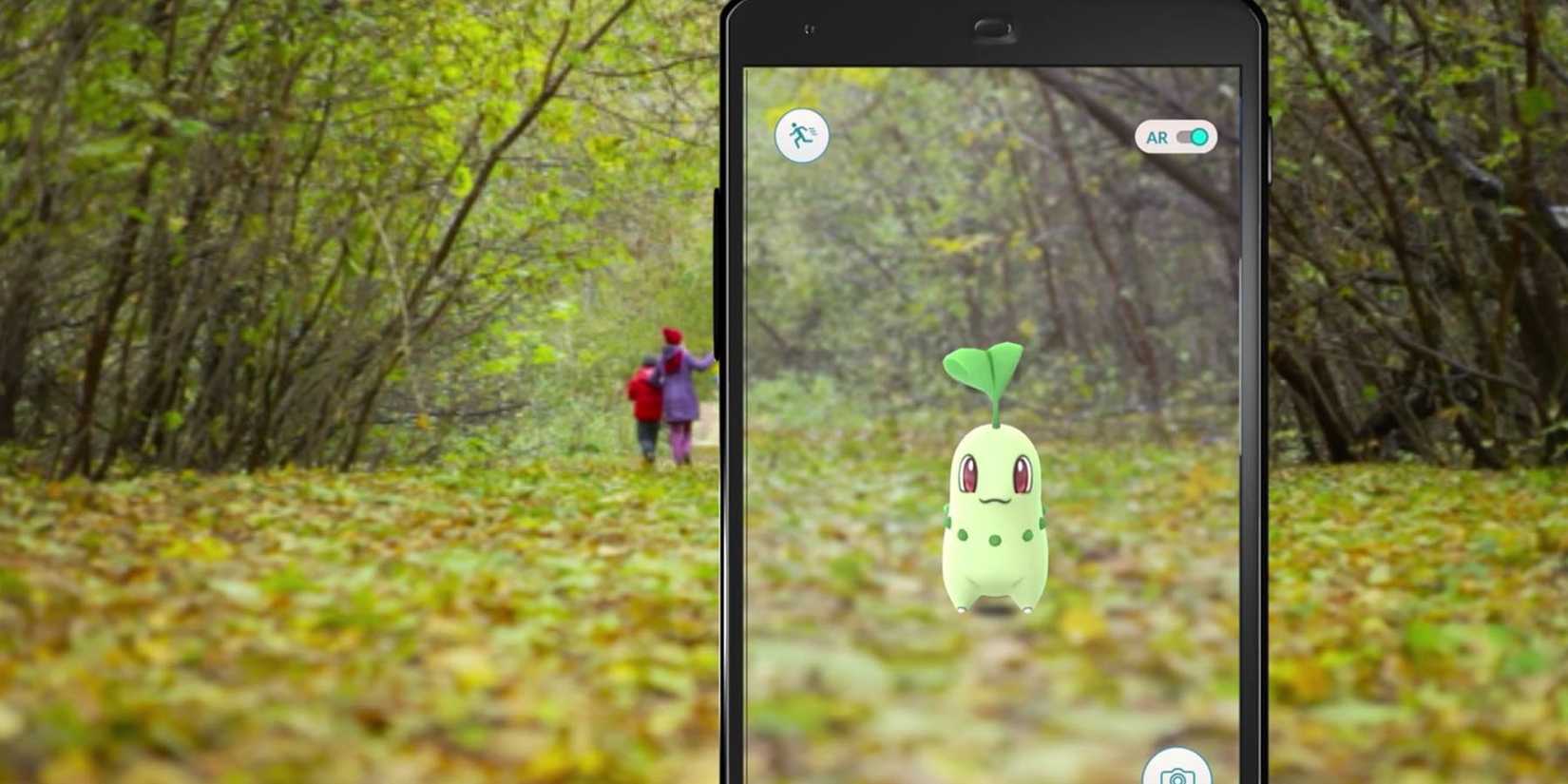 A Chikorita in the player's screen