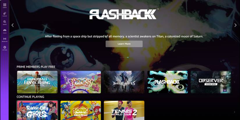 AMAZON LUNA APP HOME PAGE