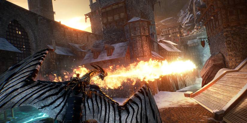 Age of Ashes - Breathing fire on a town.