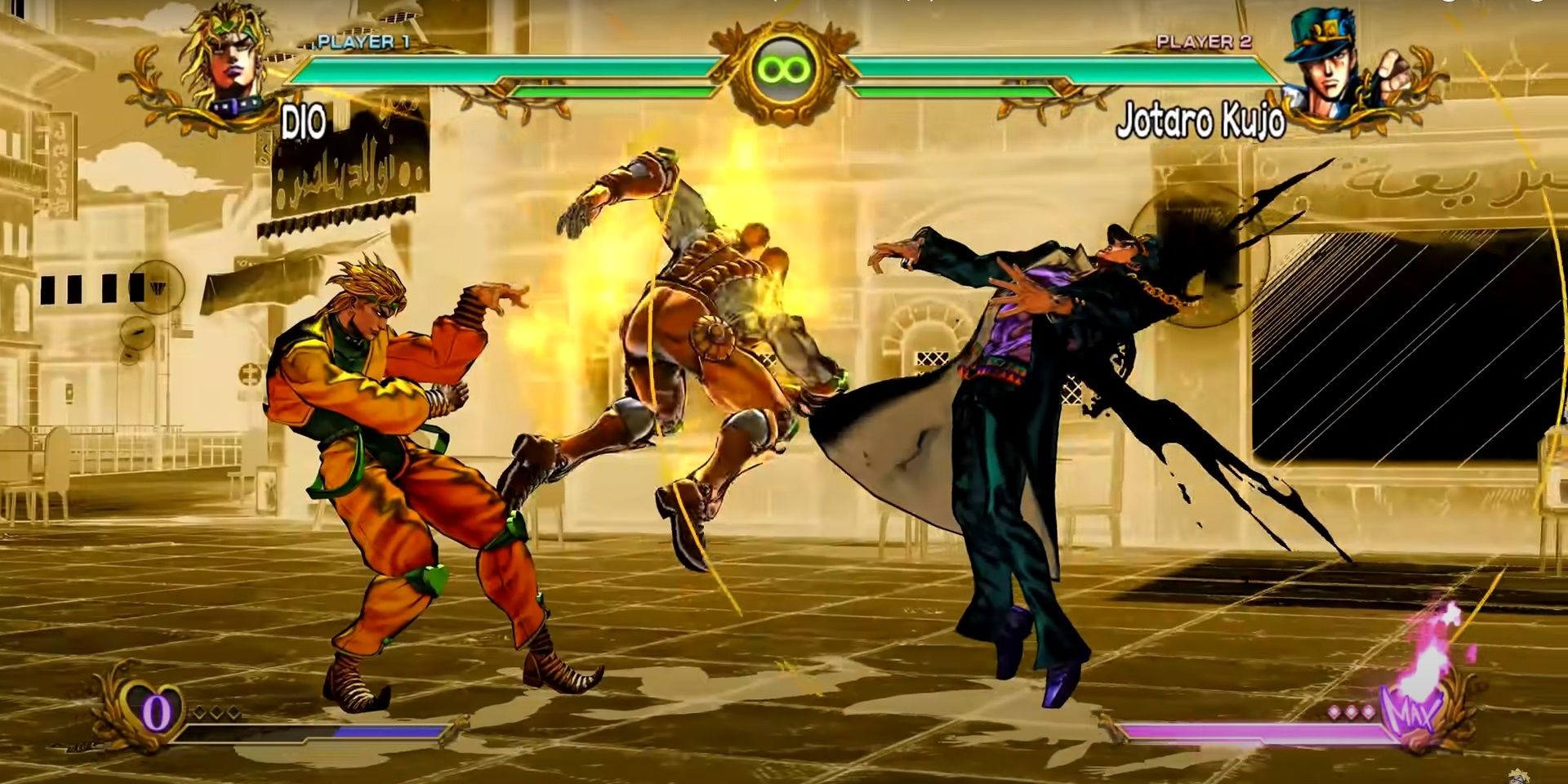 All star battle Gameplay DIO And Jotaro characters fighting