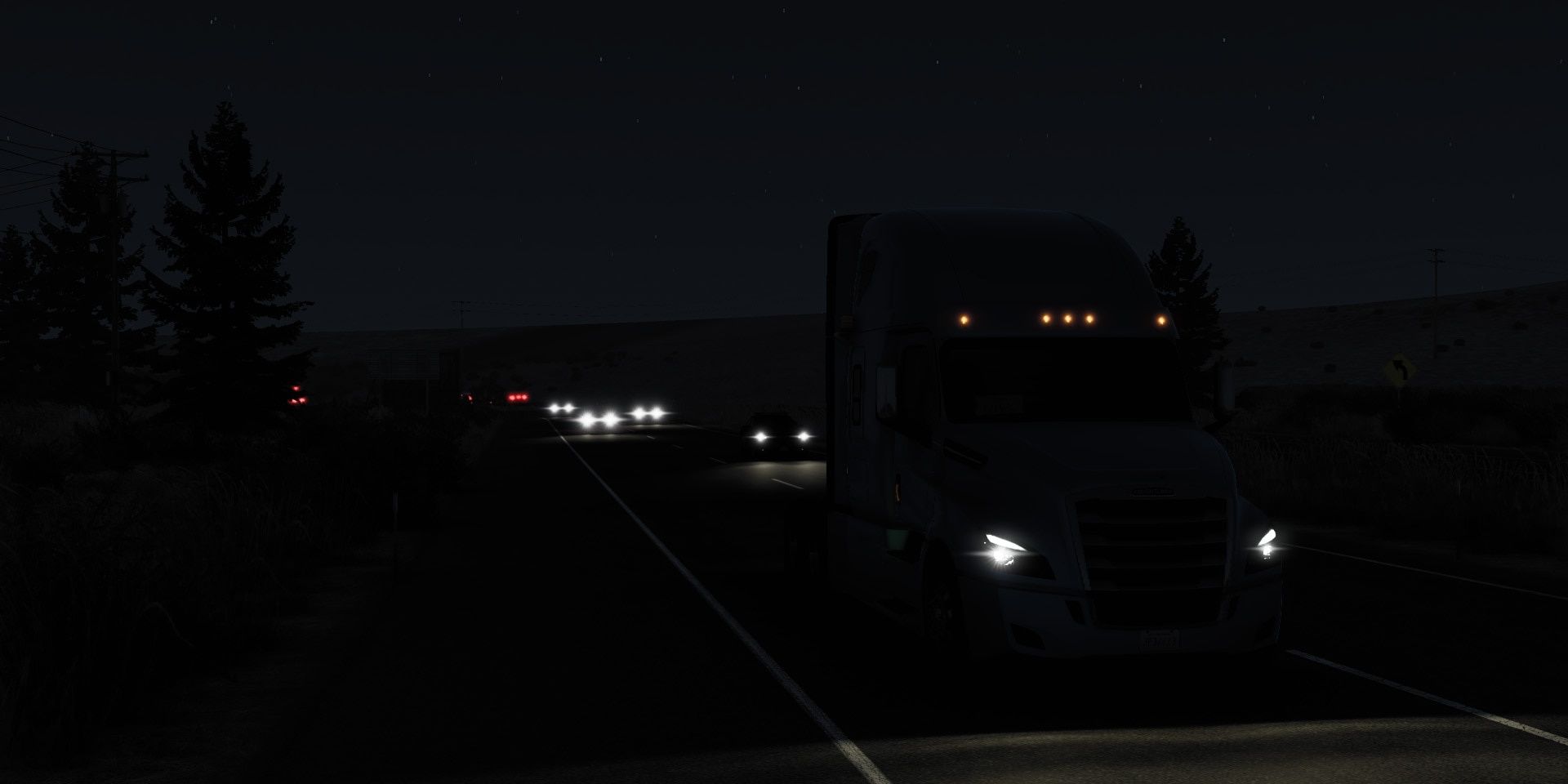 American Truck Simulator Nighttime Vehicle Lights