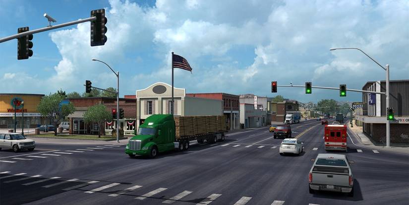 American Truck Simulator Traffic Lights Crossing