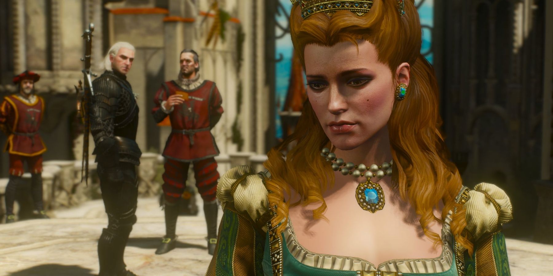 Anna Henrietta with Geralt in the background