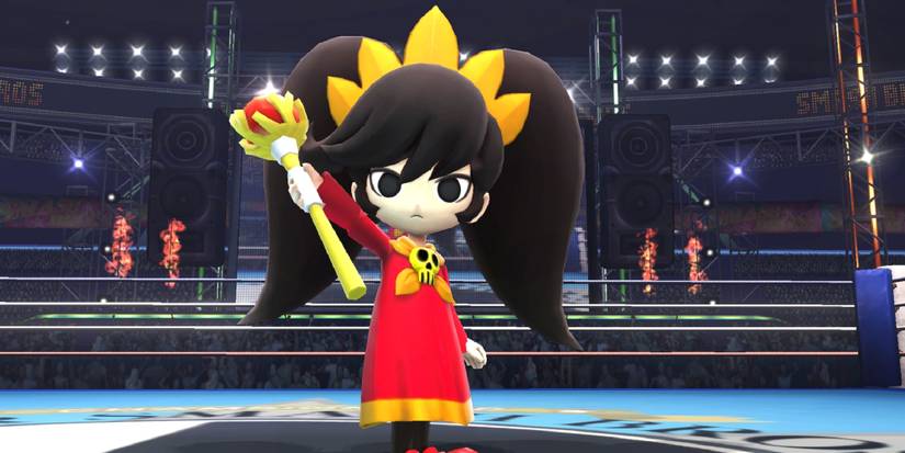 Ashley appearing as an Assist Trophy in Super Smash Bros Ultimate