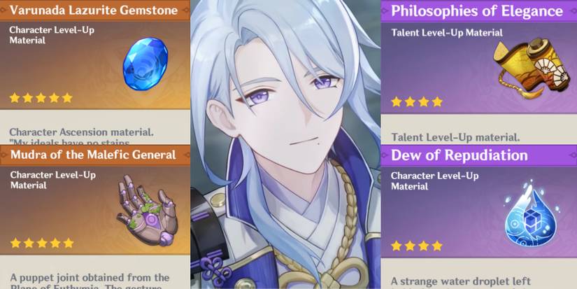 Ayato ascension materials in Genshin Impact