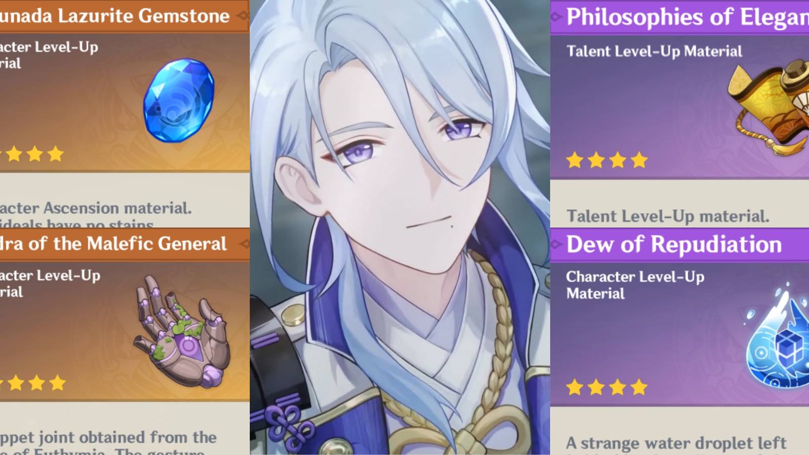 Ayato ascension materials in Genshin Impact