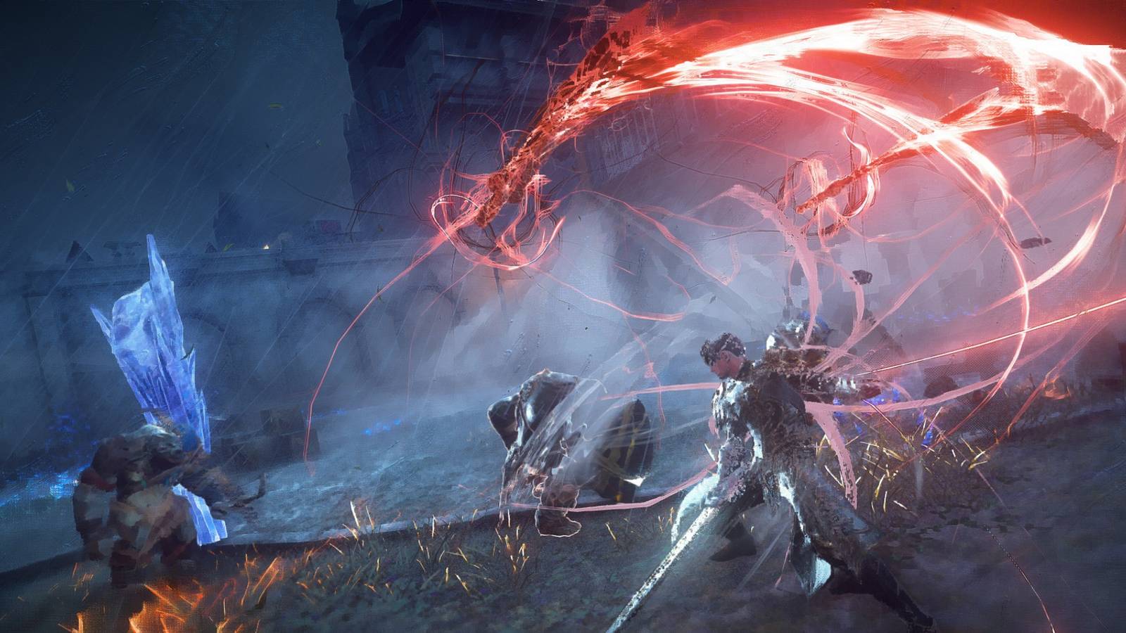 Babylon's Fall - A red beam of magic.