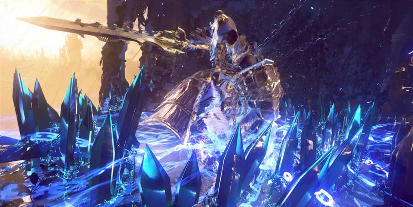 Babylon's Fall - A person wielding ice magic.