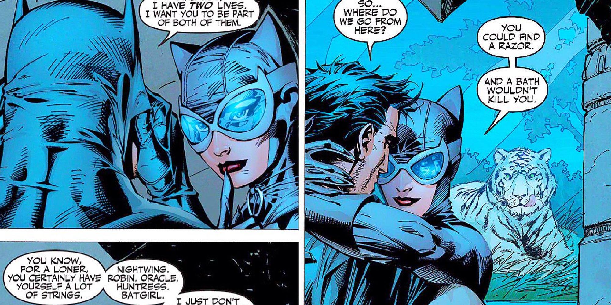 Catwoman flirting with Batman in Batman: Hush