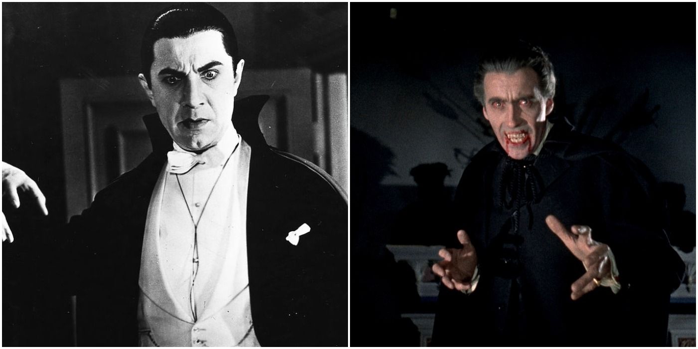 Bela Lugosi and Christopher Lee as Dracula