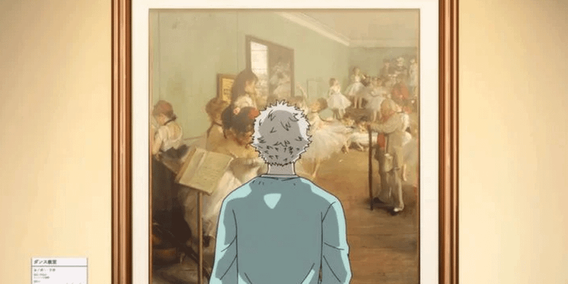 Yatora examines Edward-Degas's Painting "The Dance Class"
