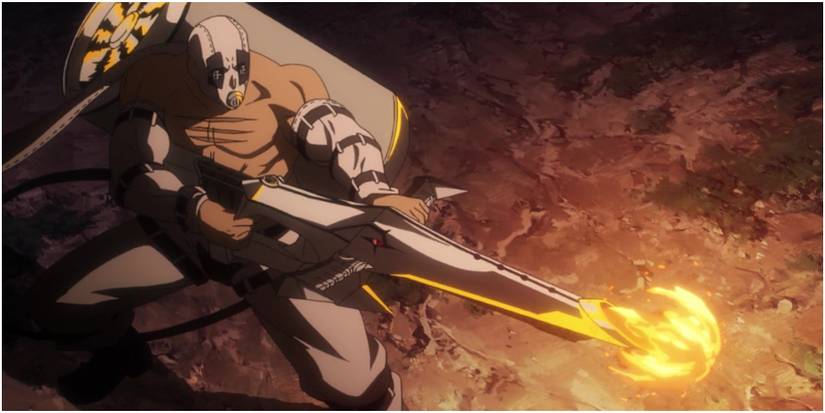 Bols Using His Flamethrower Against Night Raid