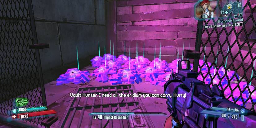 Borderlands 2 finding Eridium for Lilith stacks inside cage