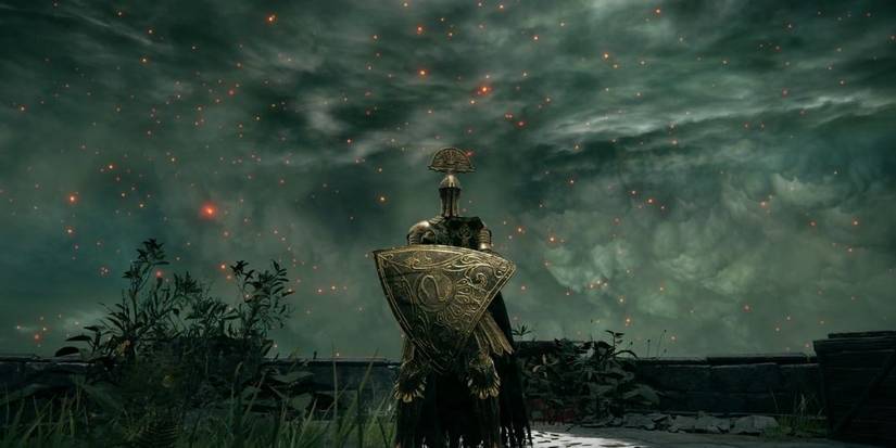 Tarnished wielding the Brass Shield In Elden Ring