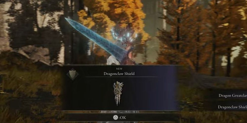 Player finding the Dragonclaw Shield in Elden Ring.