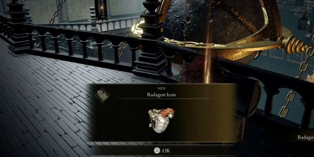 Игрок находит иконку Радагона в Elden Ring.