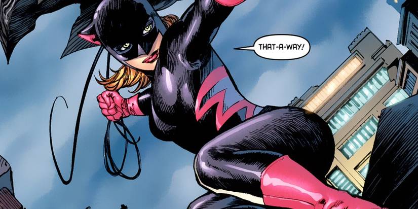 Catgirl swinging through the city Cropped