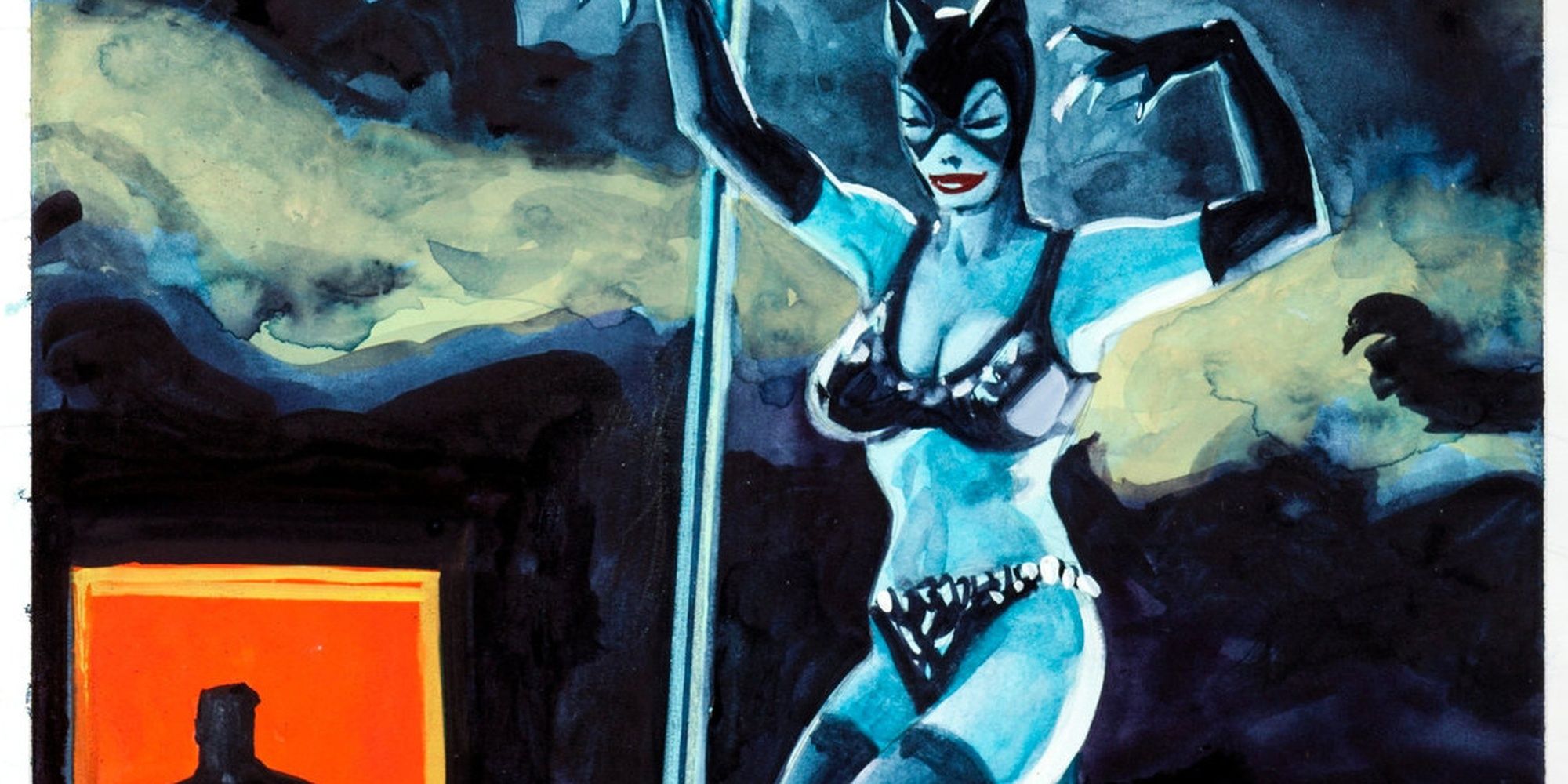 Женщина-кошка в образе танцовщицы на шесте в фильме «Бэтмен Thrillkiller Cropped»