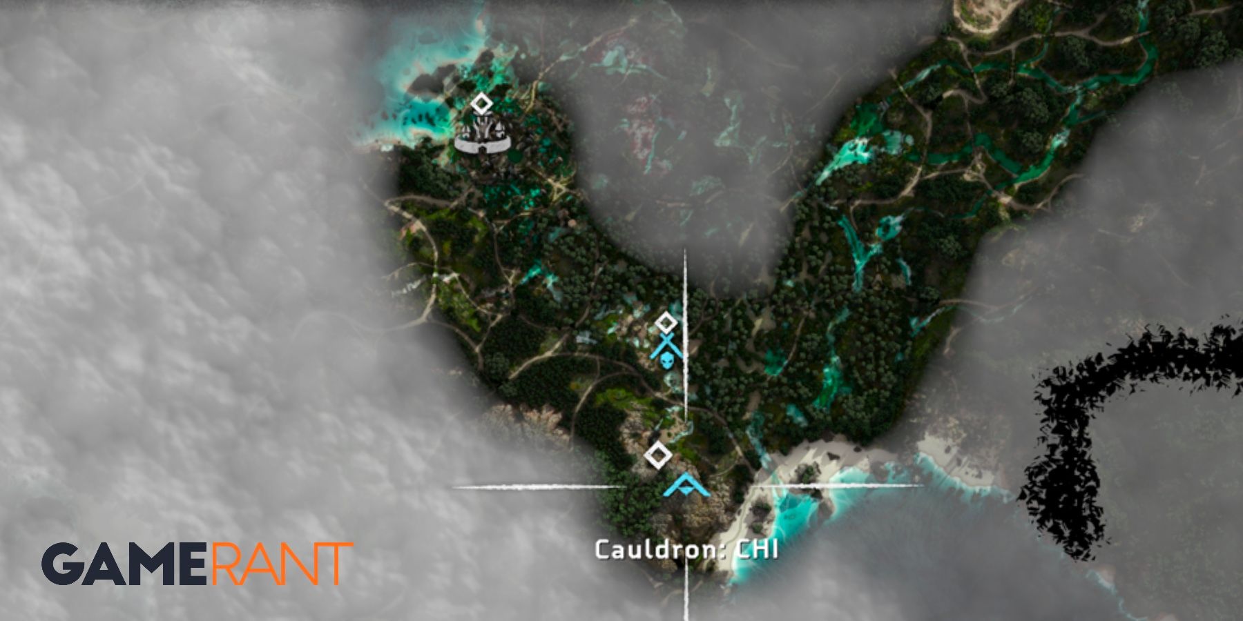 Местоположение карты Horizon Forbidden West Cauldron CHI