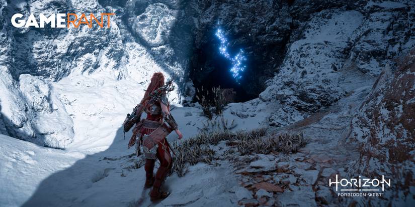 Horizon Forbidden West Aloy standing in front of the true entrance to Cauldron IOTA