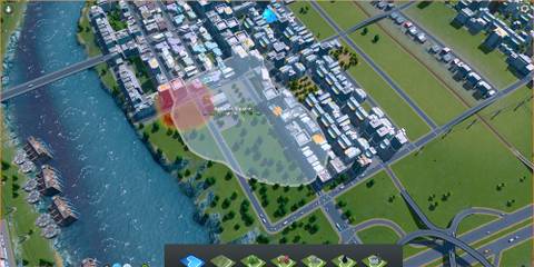 A new district being created in Cities: Skylines