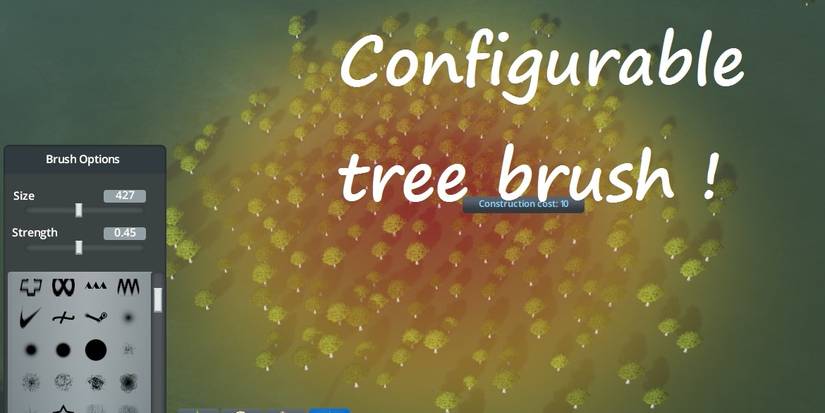 Cities Skylines Extra Terrain Tools Mod Tree Brush
