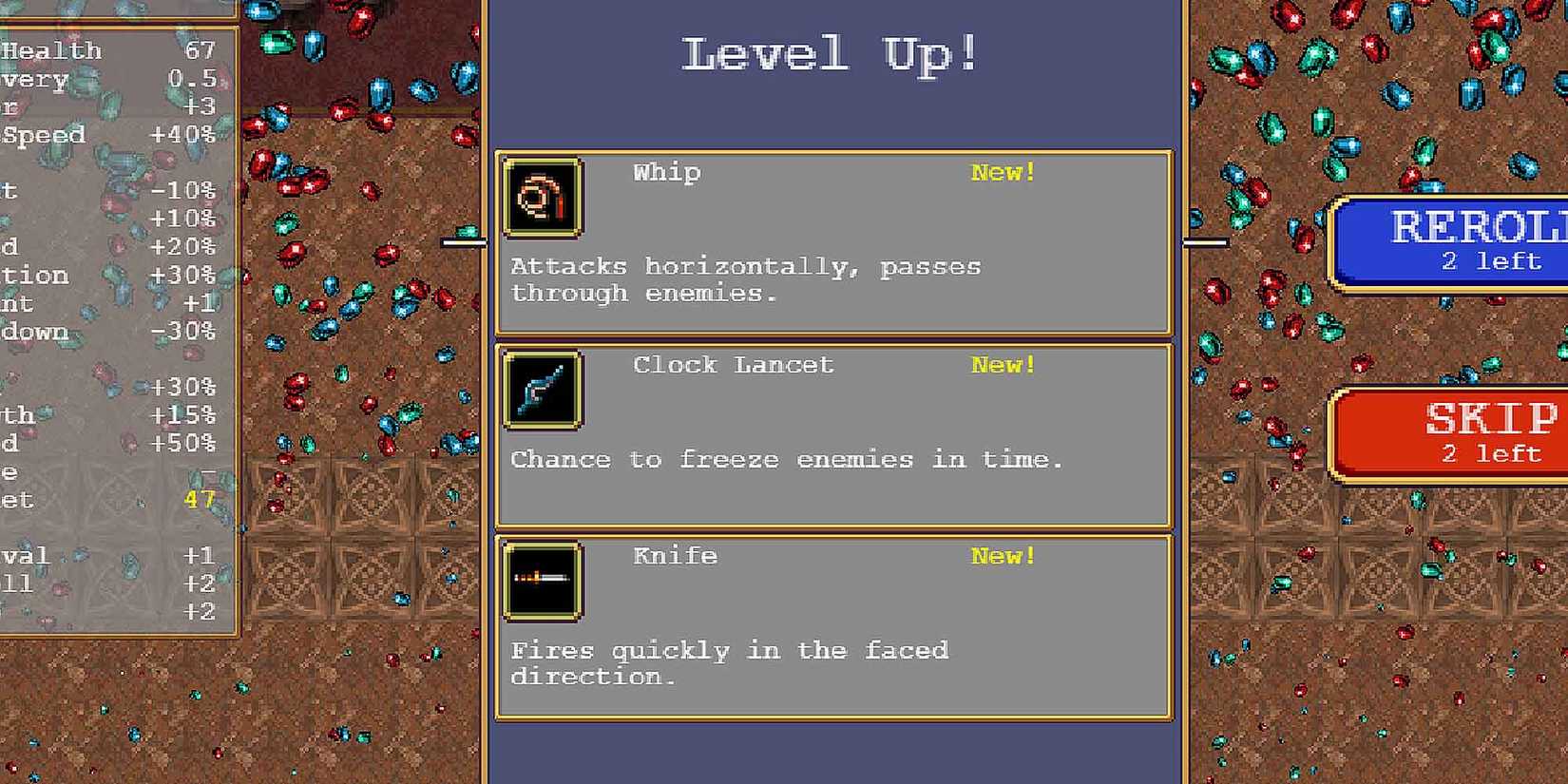 The Clock Lancet Weapon in Vampire Survivors