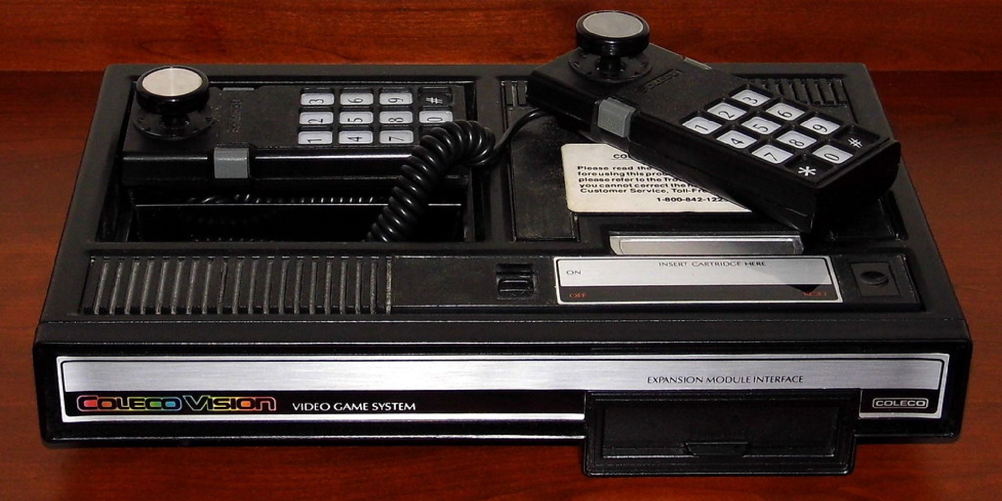 A ColecoVision system with a remote control hooked up to the console