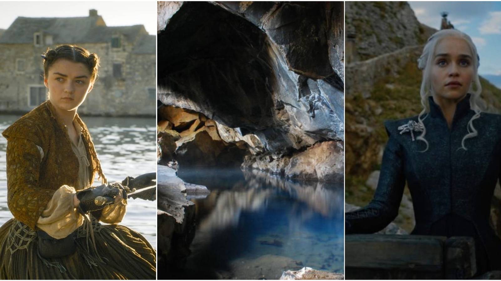 Collage Of Game of Thrones Filming Locations Arya Stark Daenerys Targaryen 