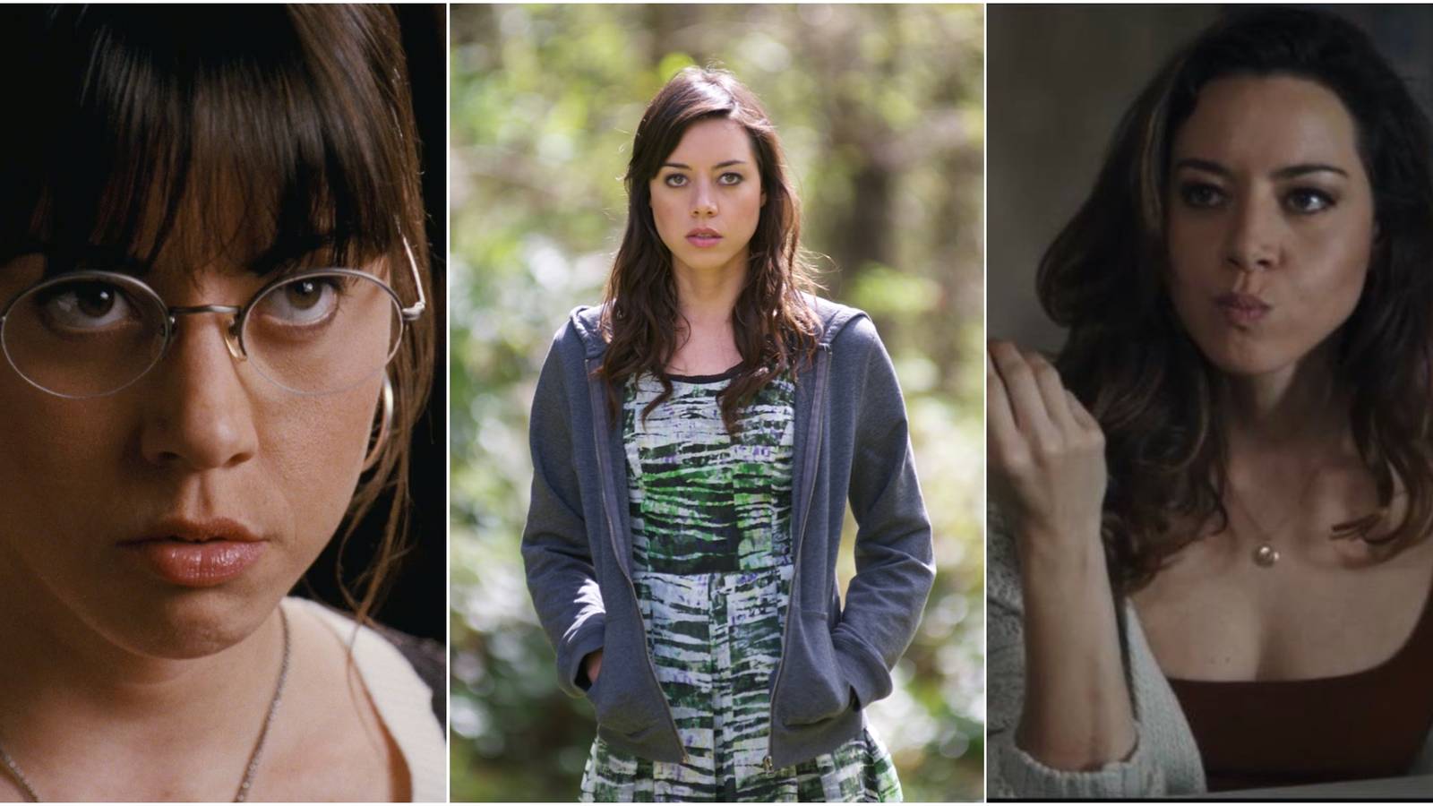 Collage of Actress Aubrey Plaza