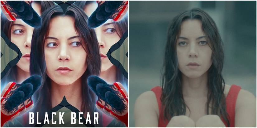 Collage of Aubrey Plaza in Black Bear