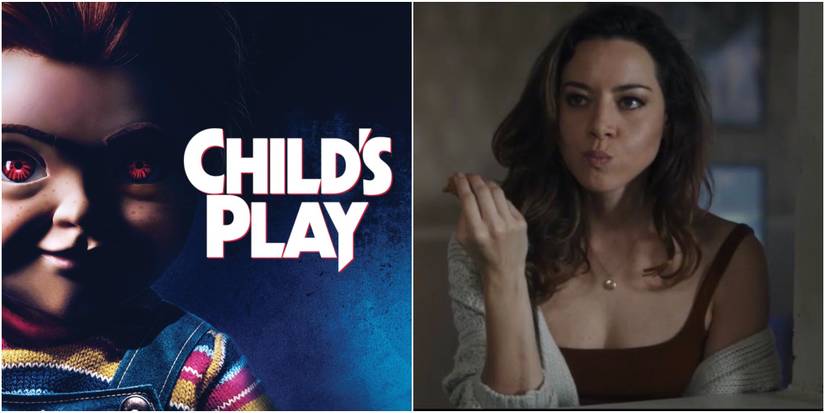 Collage of Aubrey Plaza in Child Play 
