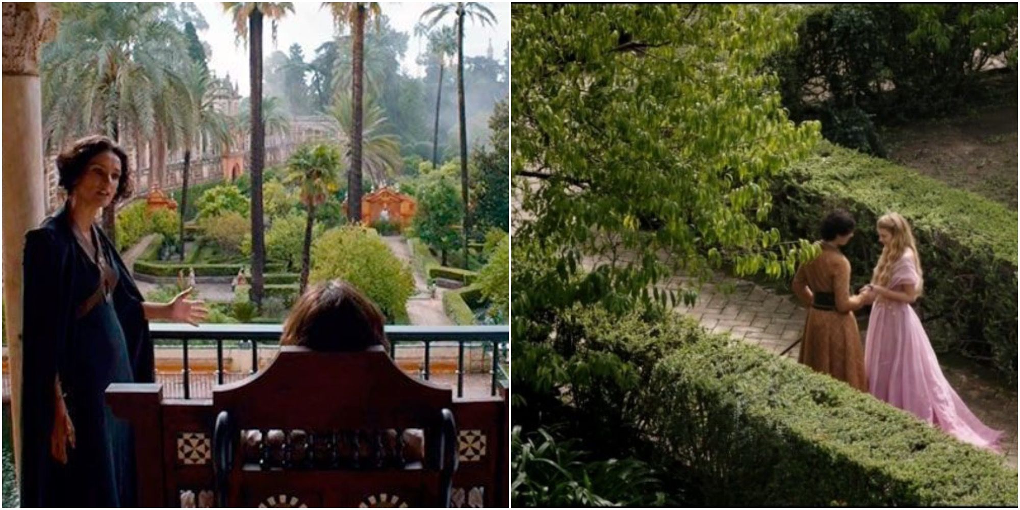 Collage of Game of Thrones Filming Locations The Water Palaces of Dorne: Spain