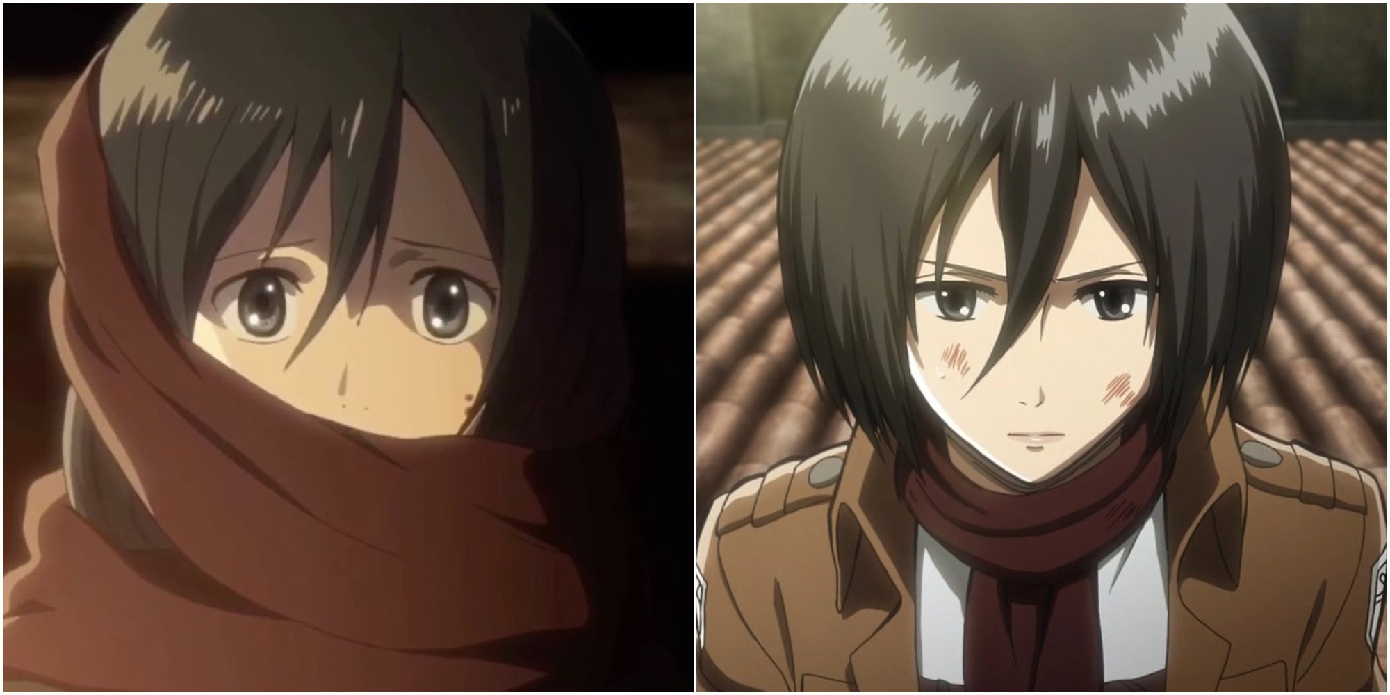 Collage of Mikasa from Attack On Titan