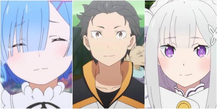 Collage of Re: Zero: Emilia & Rem & Subaru