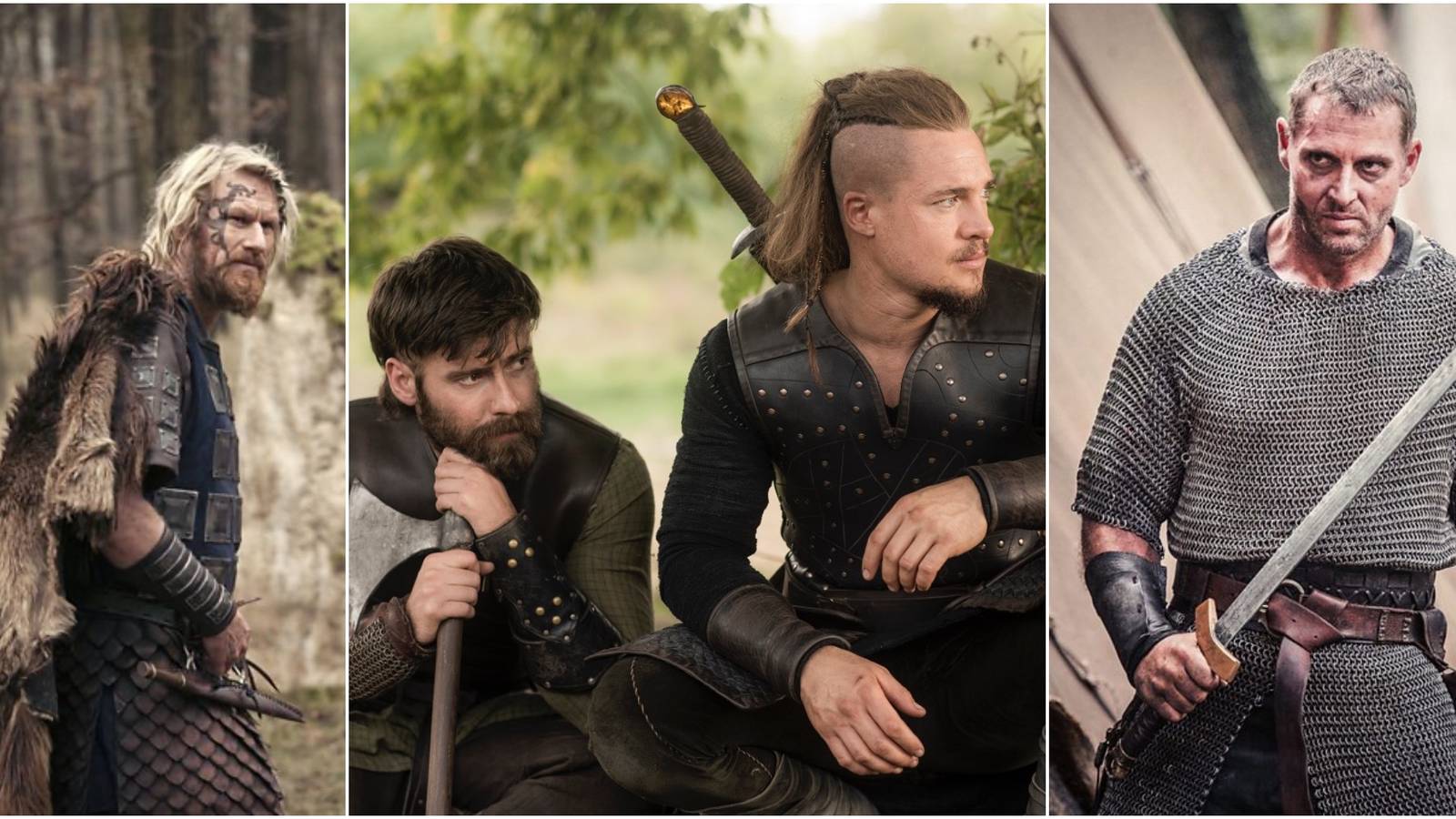 Collage of The Last Kingdom Best Fighters Ubba Finan Uhtred and Steapa