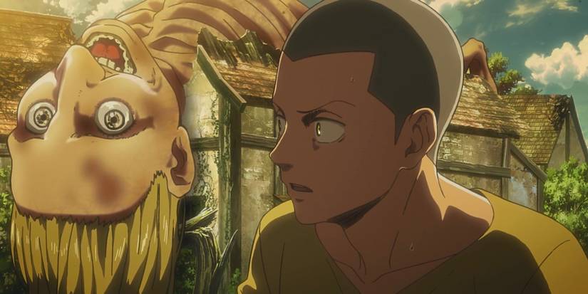 Connie looking at his mom as a Titan