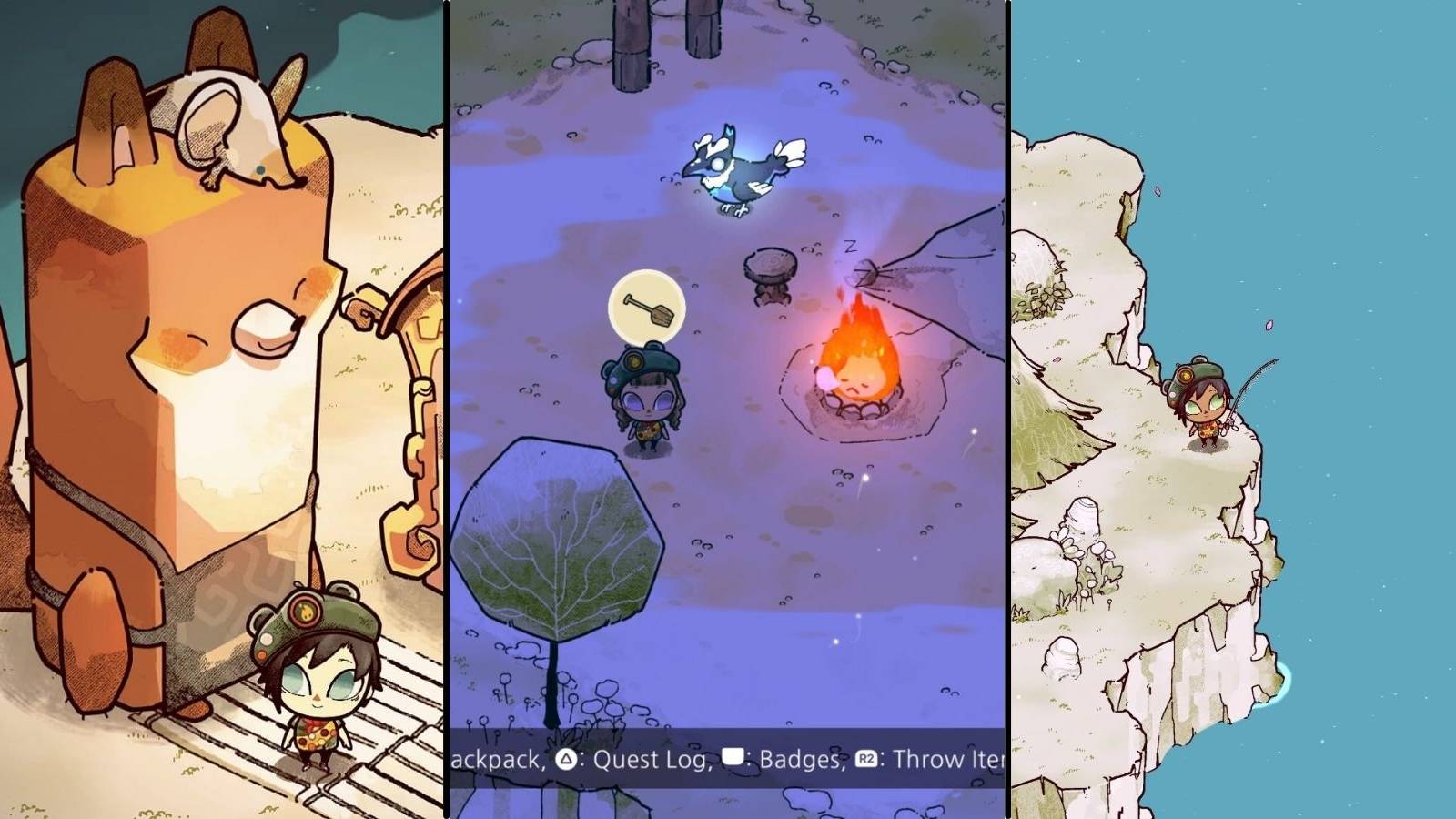 Cozy Grove kit fishing flamey scout