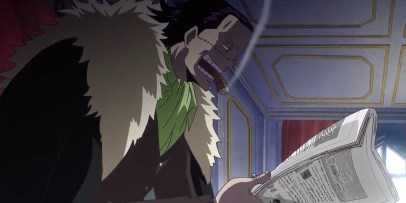 Crocodile reading a newspaper