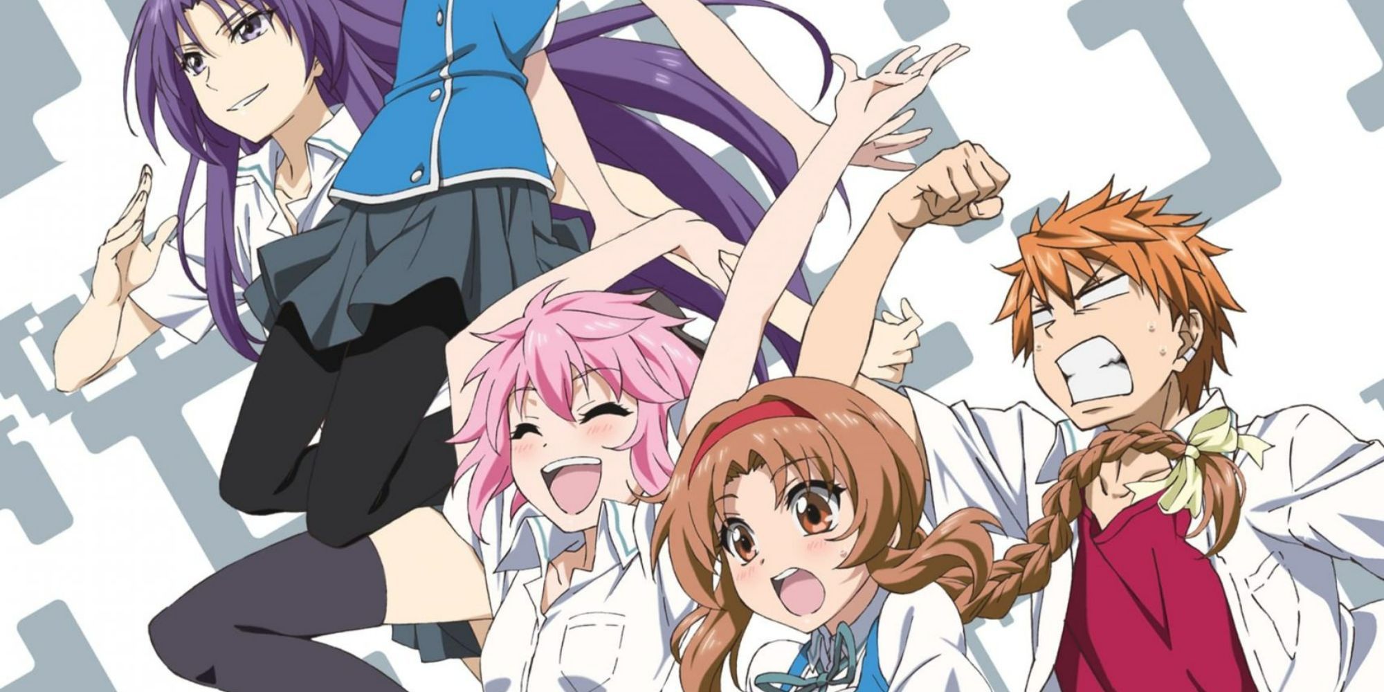 The main characters from D-Frag! running together