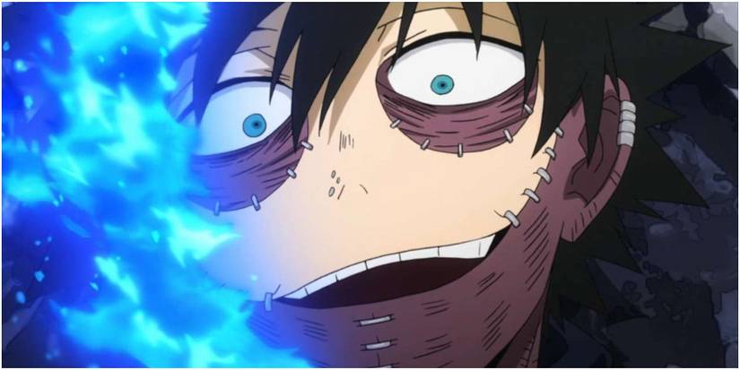 Dabi Laughing While Using His Fire