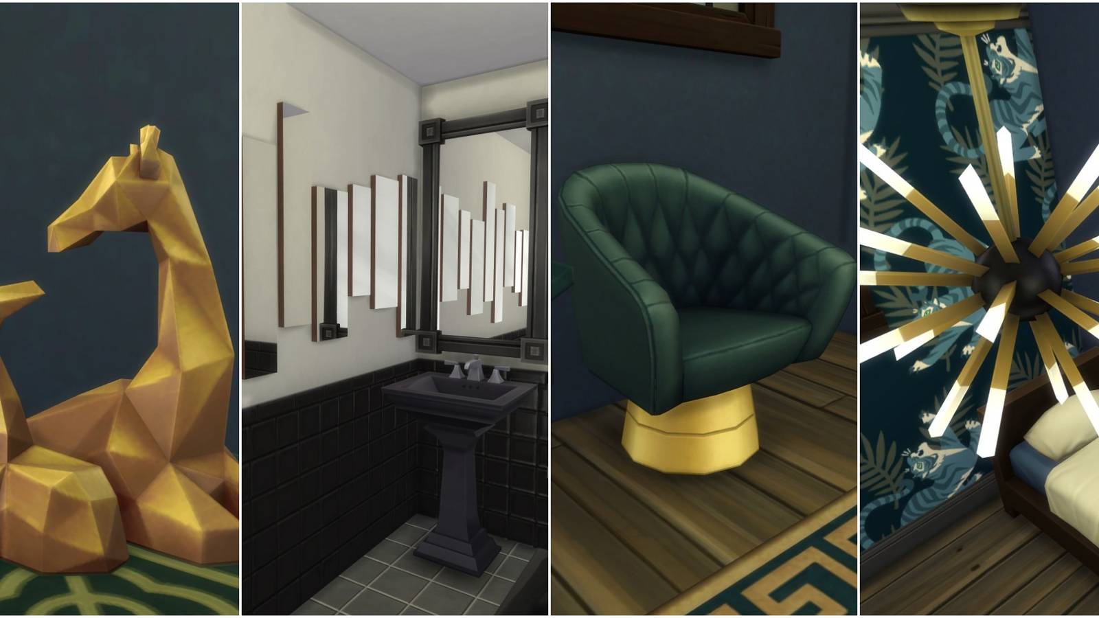 A collage of items from the Decor to the Max kit for The Sims 4