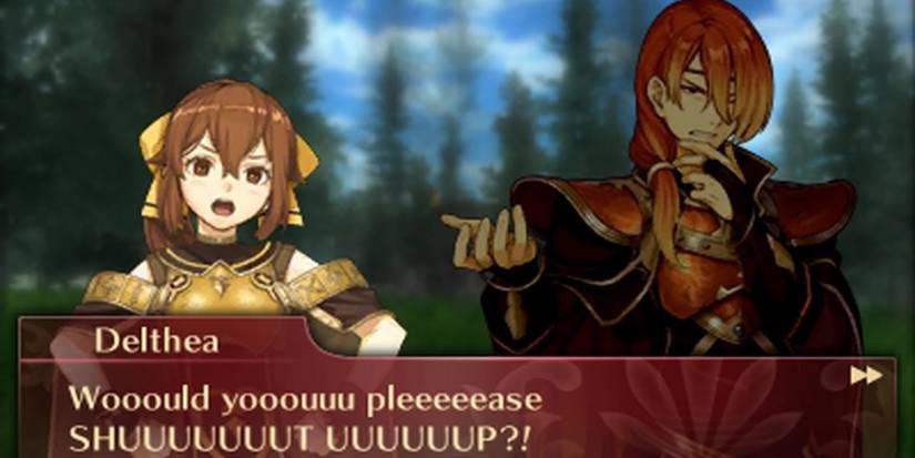 Delthea speaking with Luthier