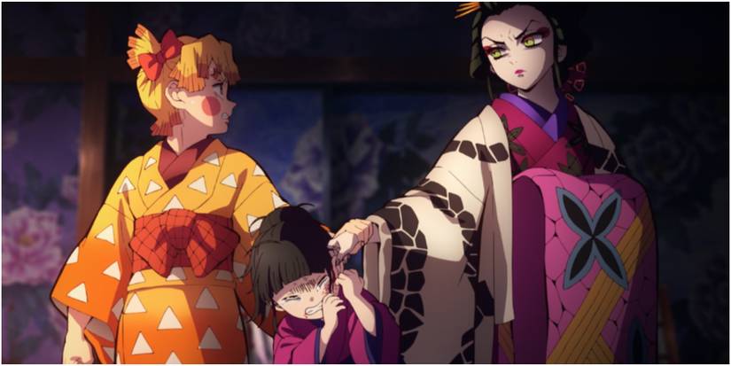 Demon Slayer Season 2 Zenitsu Confronting Daki About Little Girl