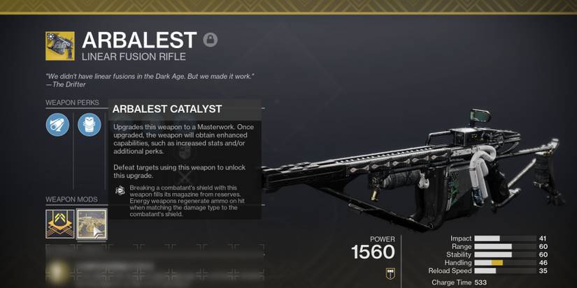 Destiny 2 Arbalest Catalyst